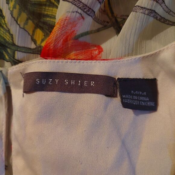 Sleeveless High-Low Suzy Shire Floral Light Green Summer Dress - Picture 12 of 15